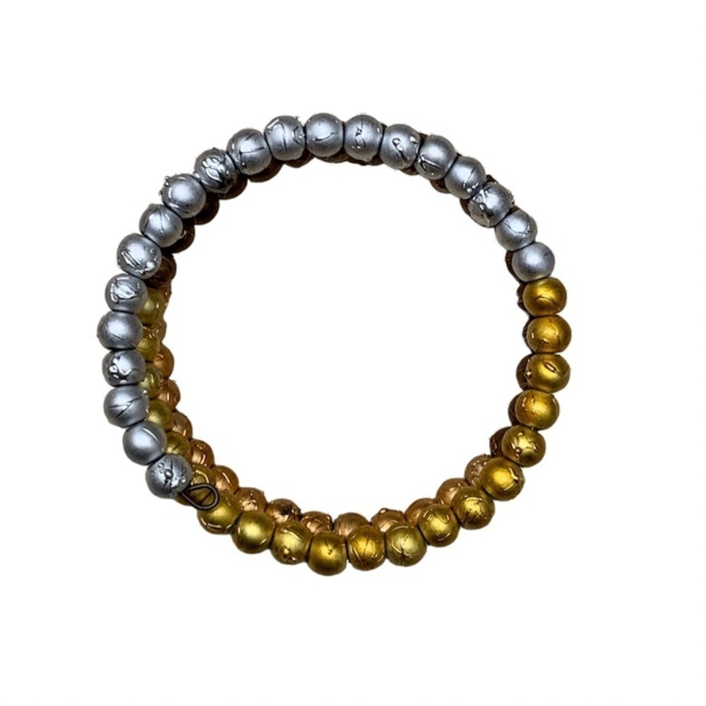 Multicolor Metallic Memory Wire Bracelet Large - Picture 3 of 3